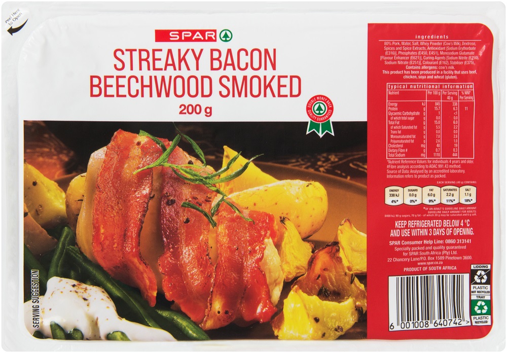streaky bacon beechwood smoked