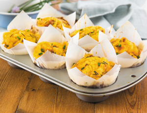 Flour-free Bacon, Cheese and Herb Muffins