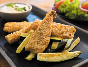 Homemade Fish Fingers and Courgette Chips