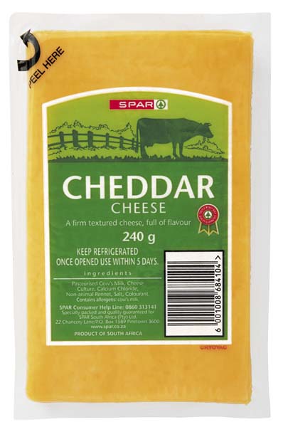 vacuum packed cheddar cheese