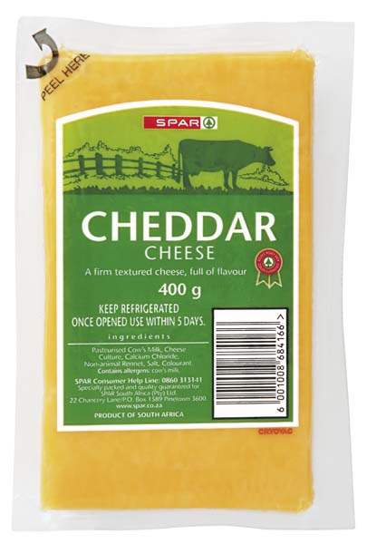 vacuum packed cheddar cheese