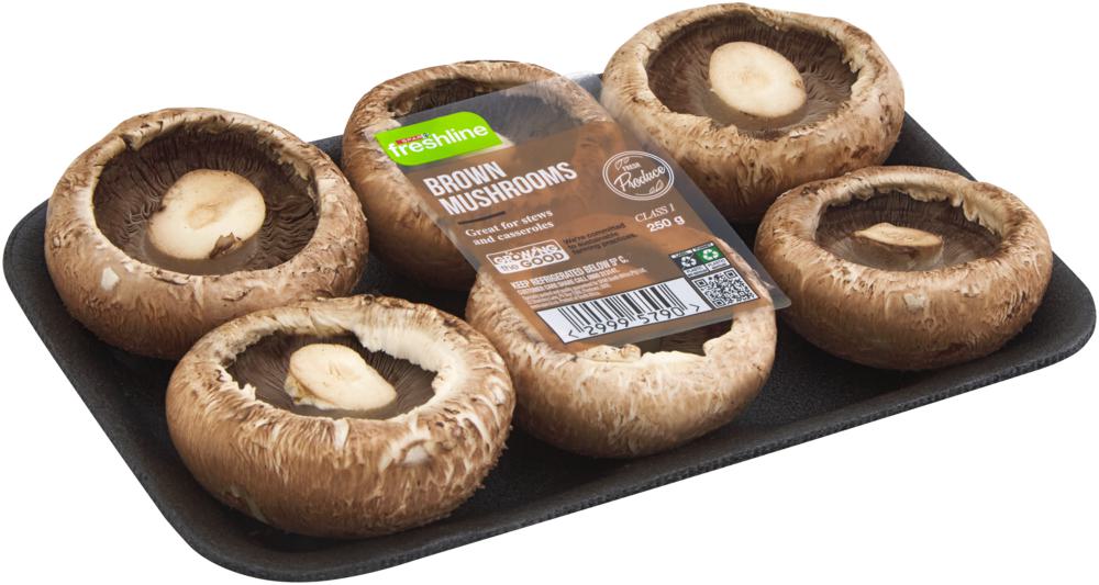 freshline brown mushrooms  