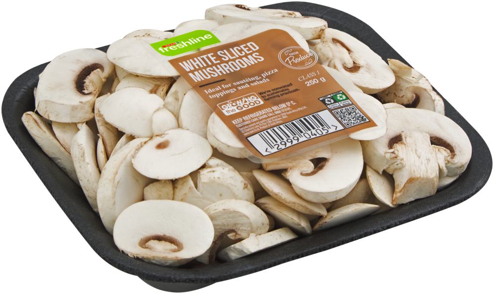 freshline white sliced mushrooms