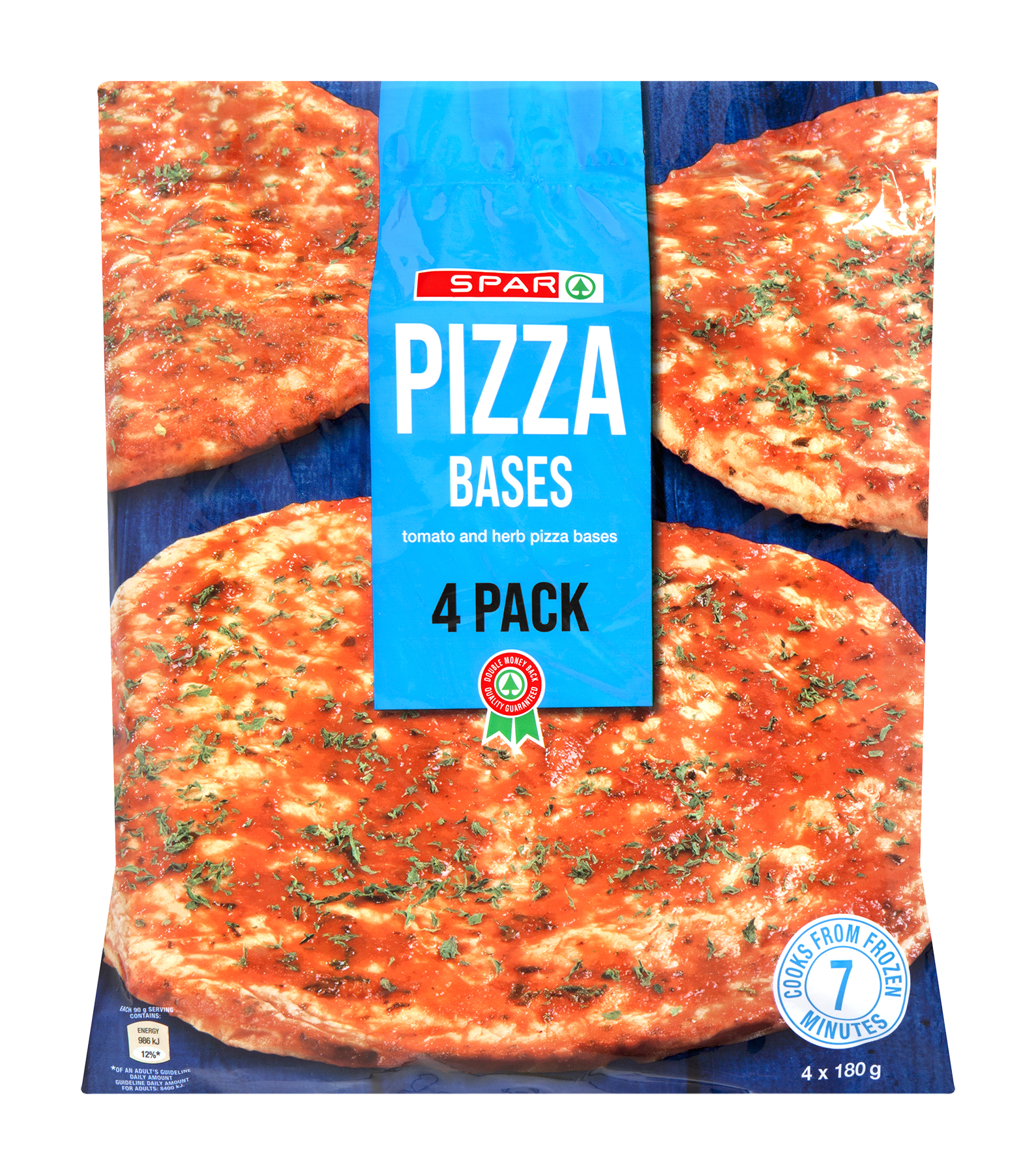 frozen pizza bases tomato & herb