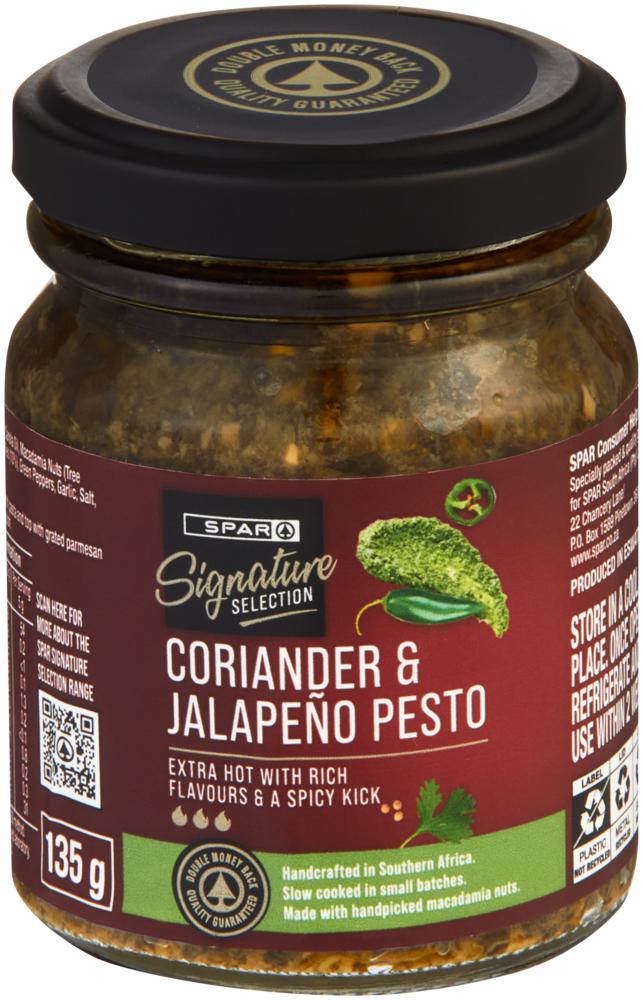 signature selection coriander and jalapeno pesto 