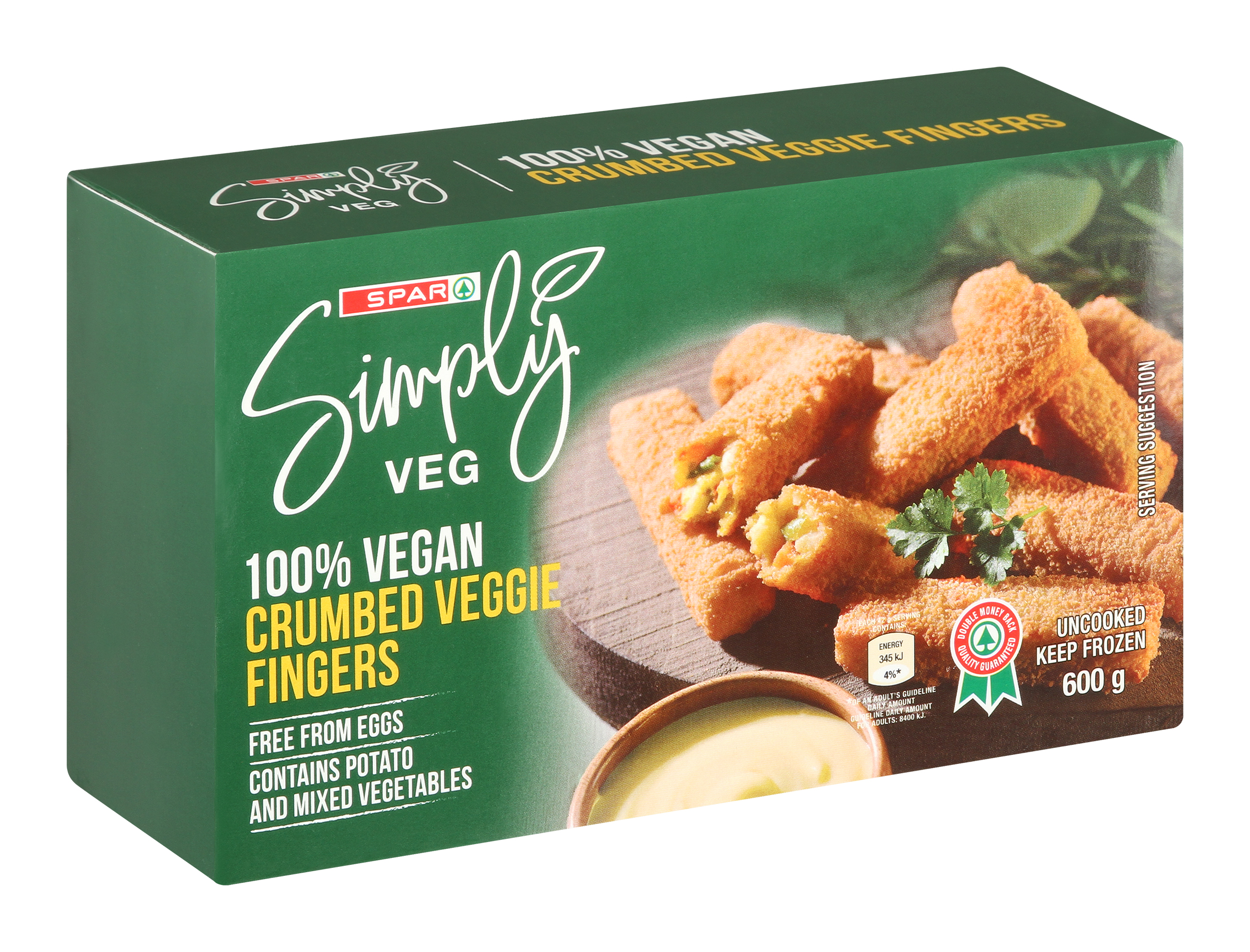 frozen crumbed uncooked veggie fingers