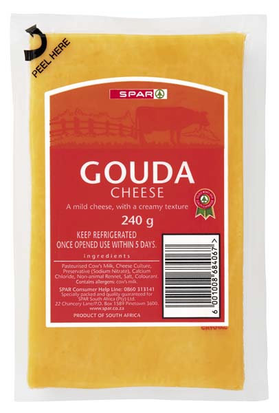 vacuum packed gouda cheese