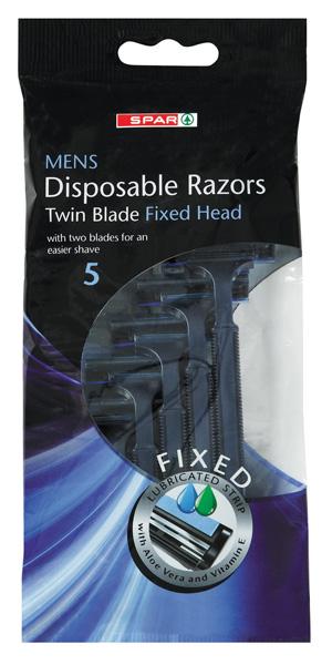 mens disposable razors twin blade fixed head  