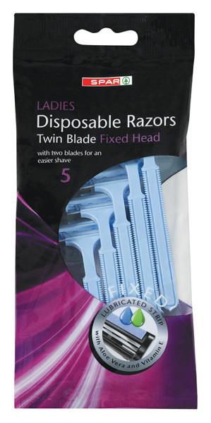 ladies disposable razors twin blade fixed head 