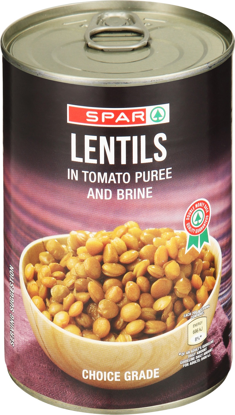 lentils in tomato puree and brine