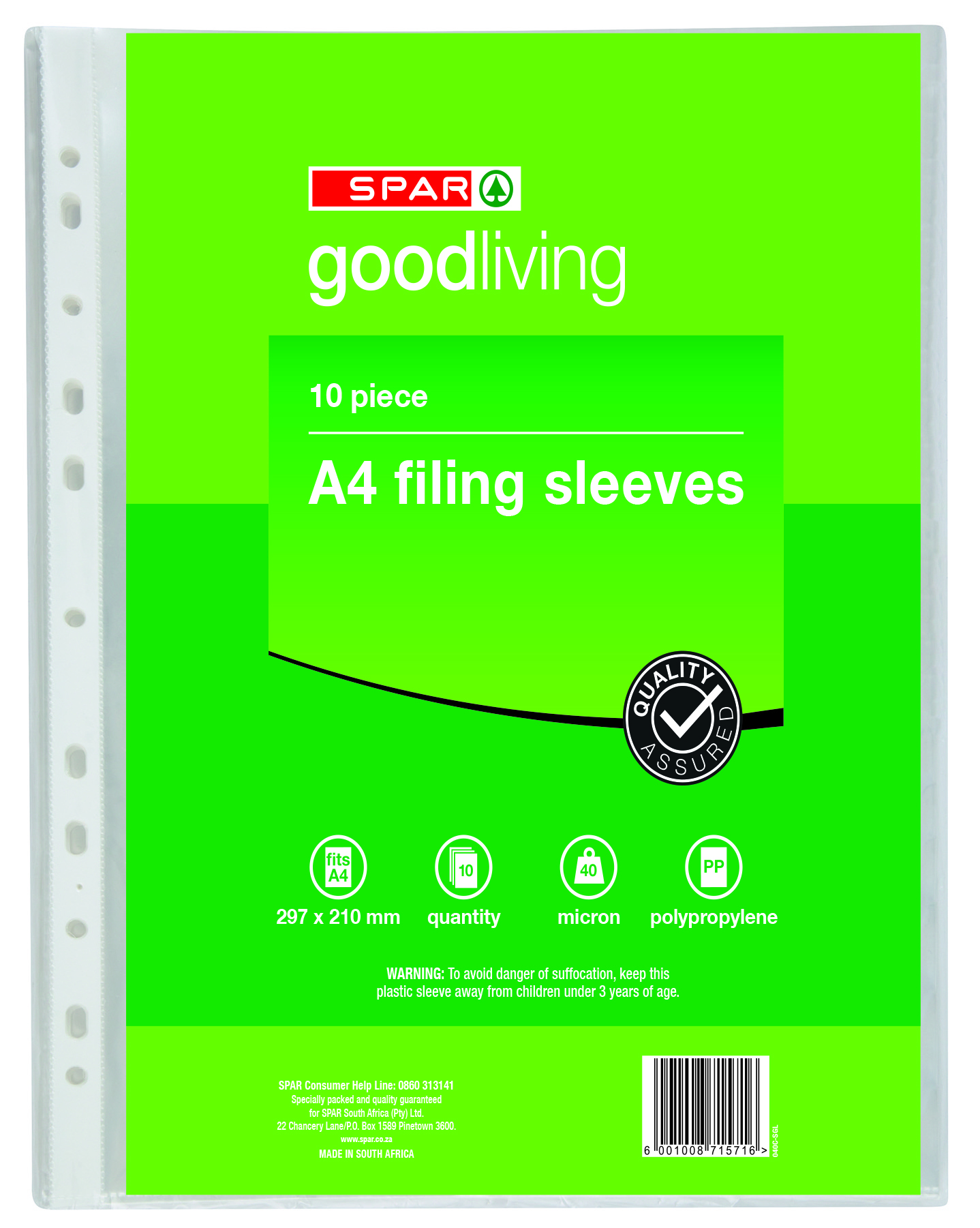 filing sleeves - clear reinforced 
