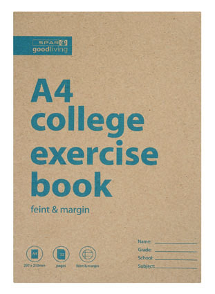 college exercise book a4 32pg feint margin