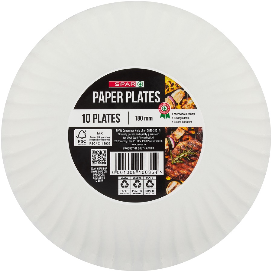 paper plates 180mm