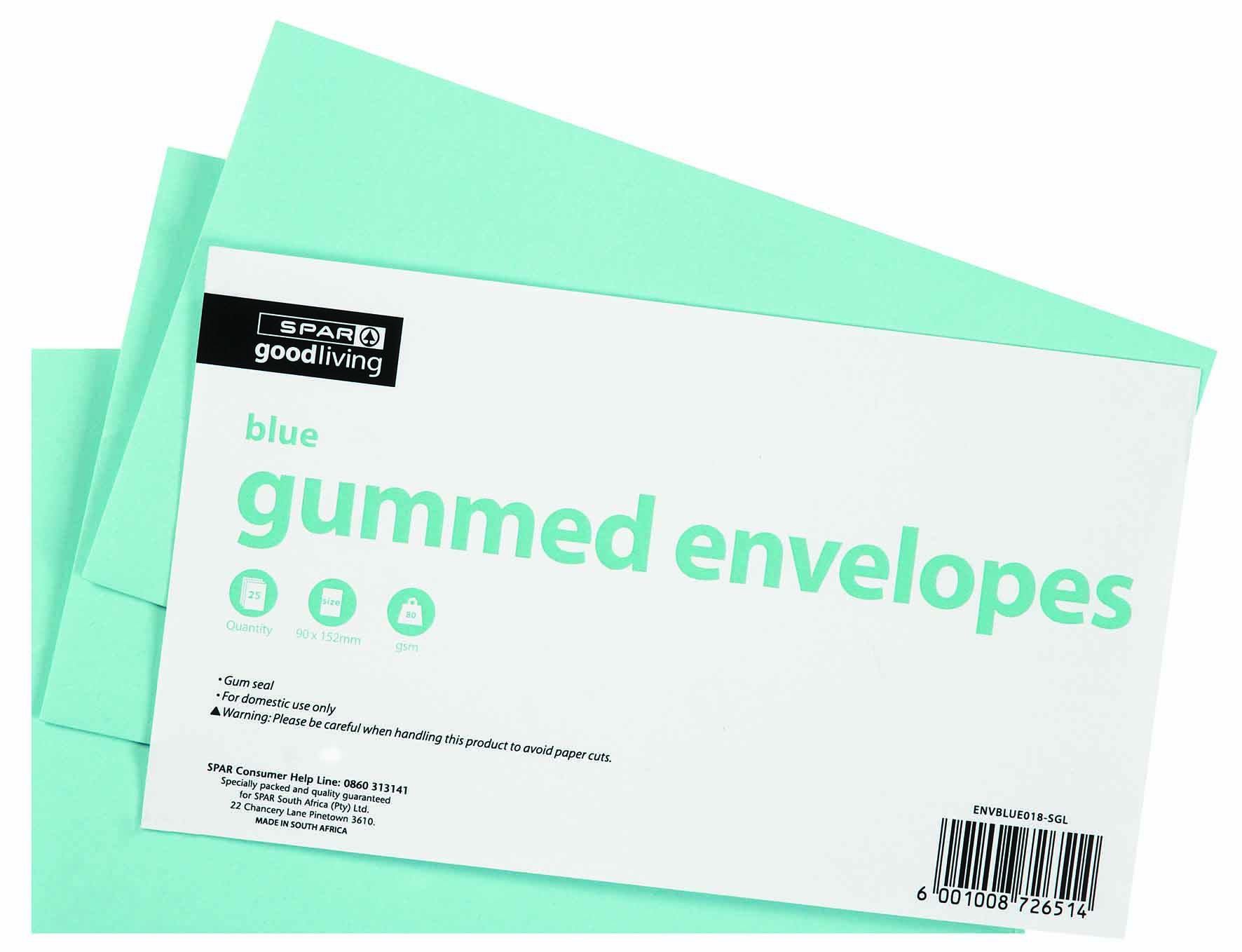 envelopes - blue gummed 90mm x 152mm 25 piece