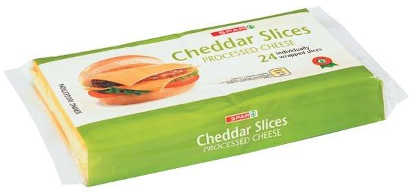 processed cheese cheddar slices