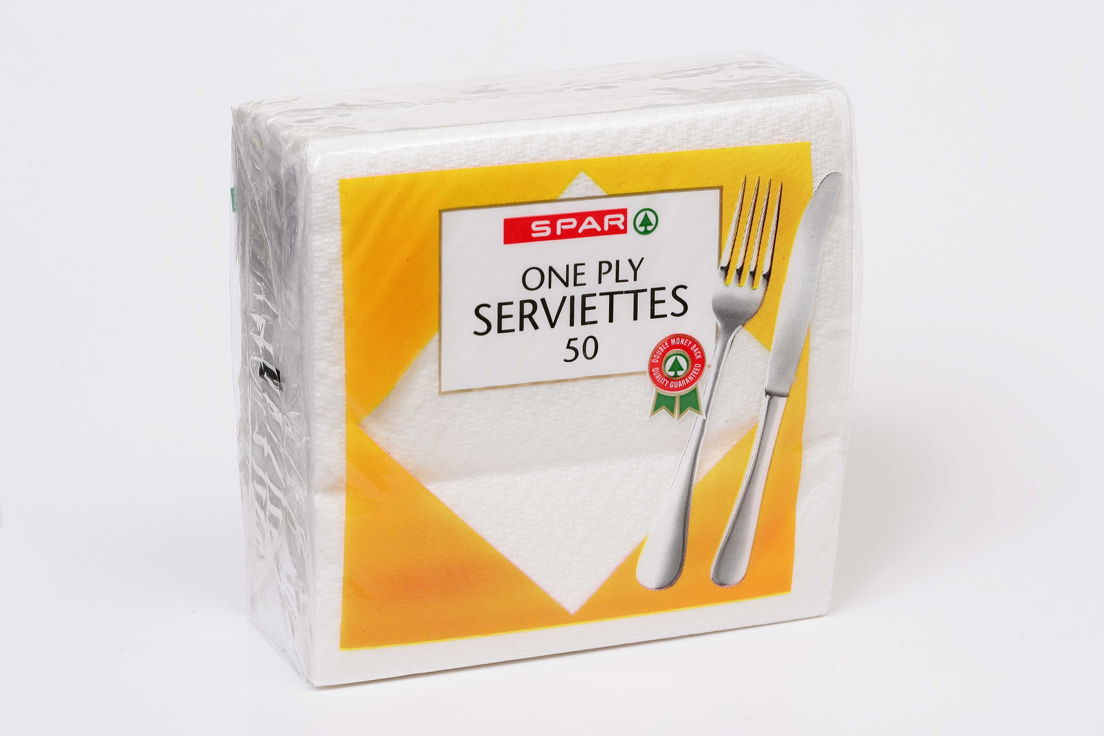 serviettes 1 ply white