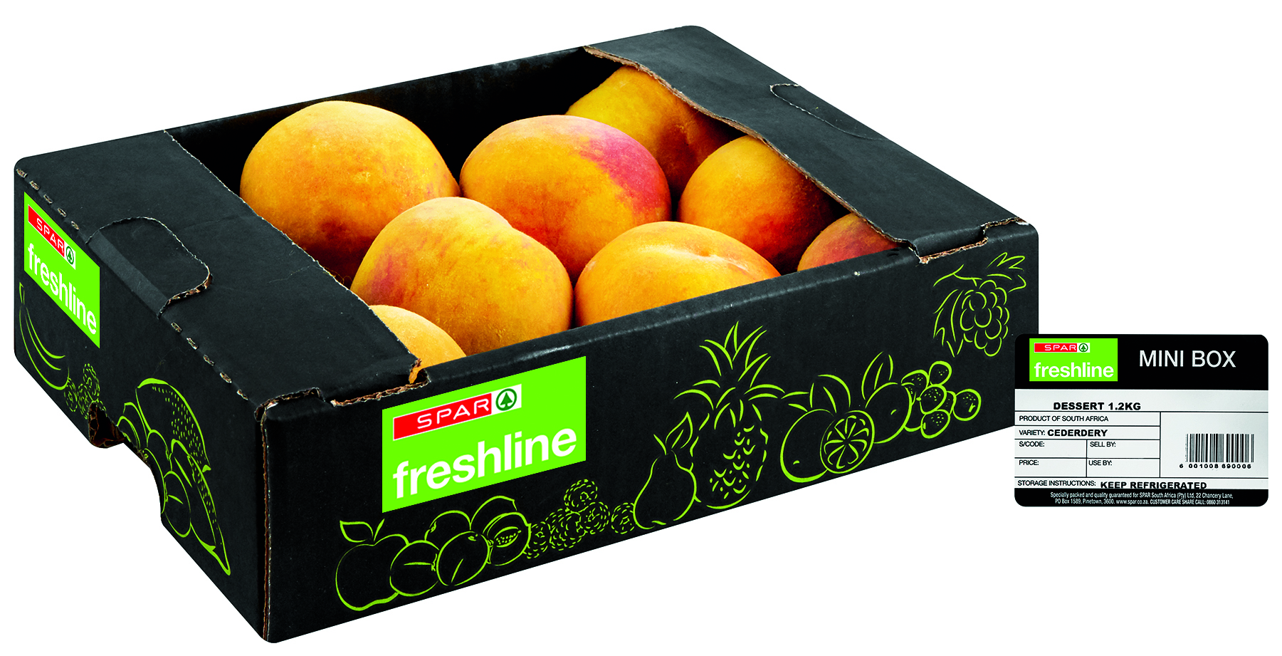 freshline dessert peaches mini box