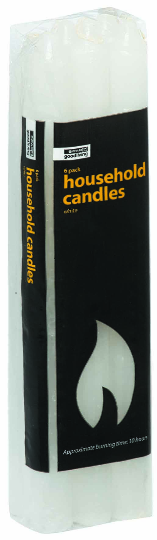 household candles - white (6 piece)