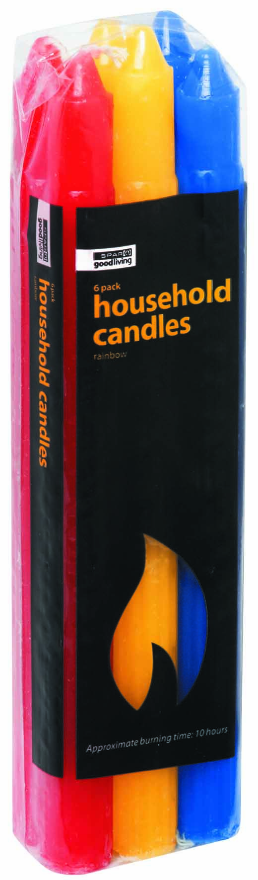 household candles - rainbow (6 piece)