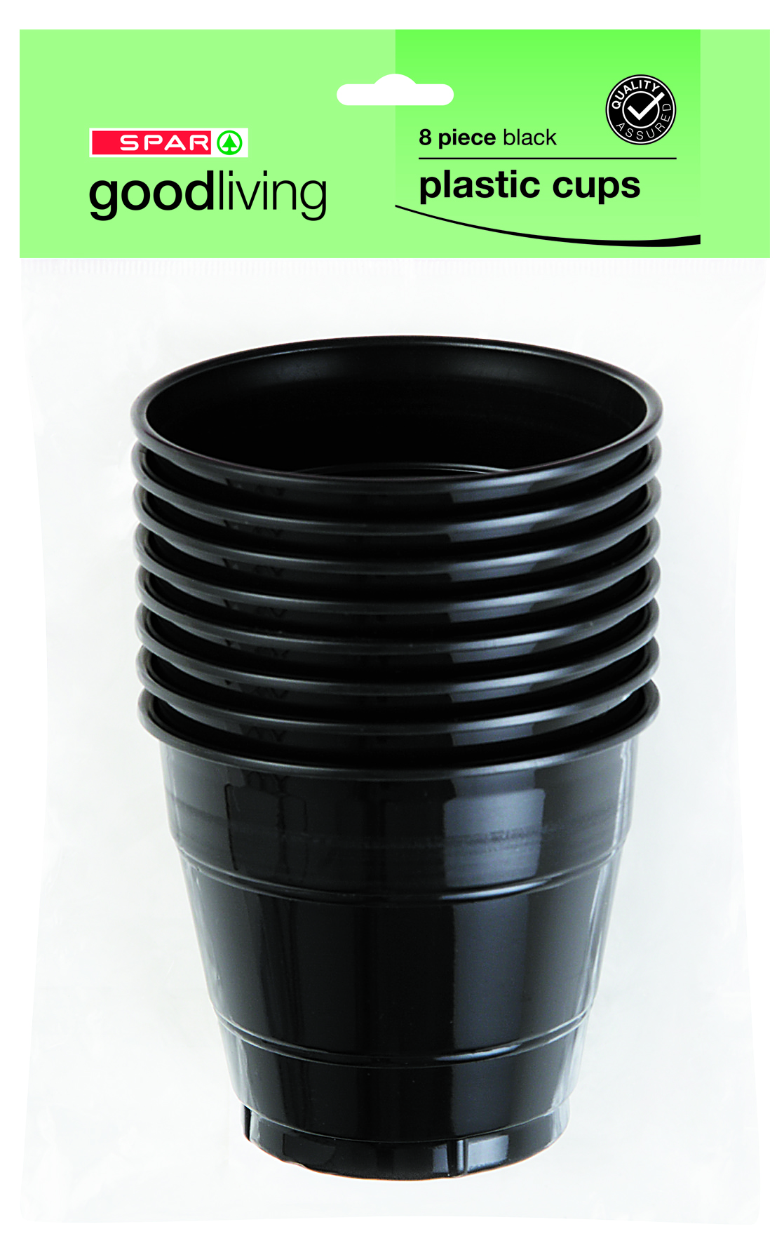 plastic cups - black (8 piece)