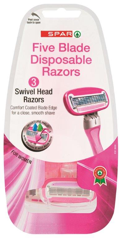 razors disposable five blade ladies swivel head  