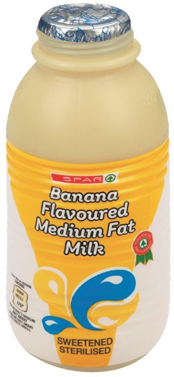 flavoured medium fat milk banana