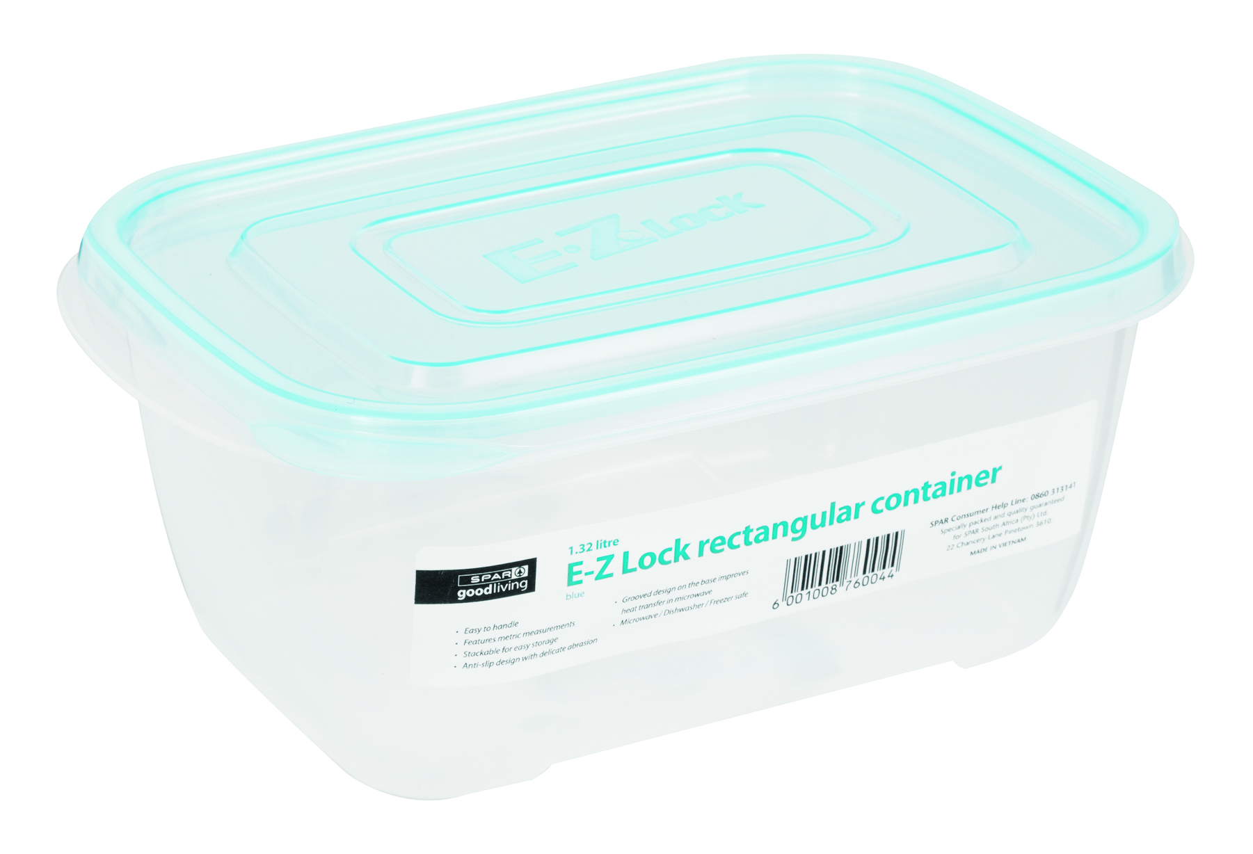 e-z lock container (rectangle 1.32l) - blue 