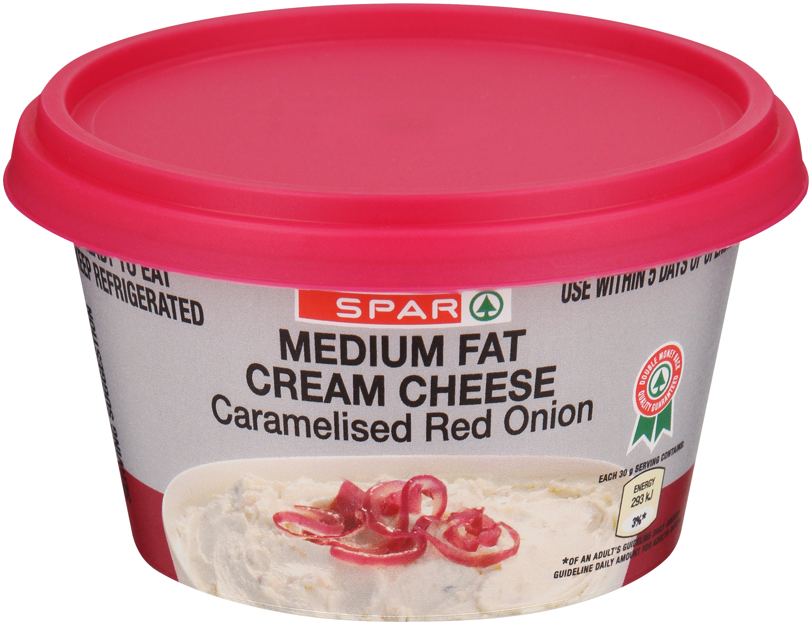 cream cheese medium fat caramelised red onion
