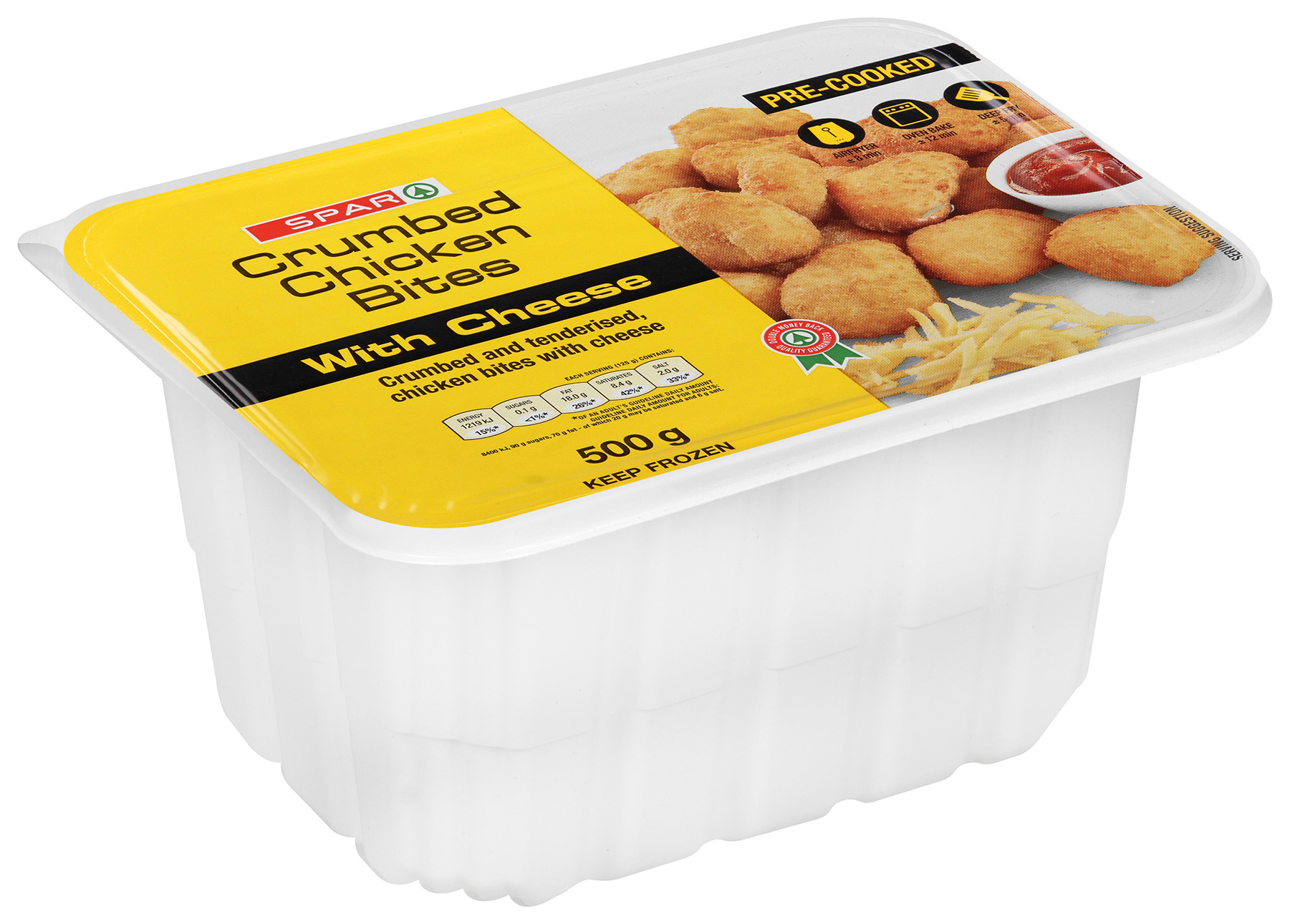 crumbed chicken bites with cheese
