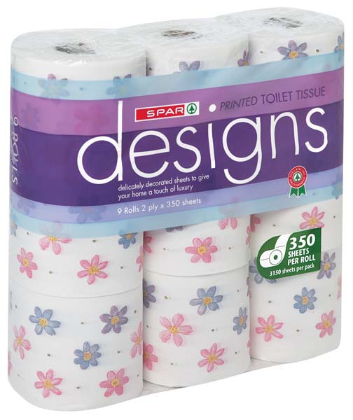 toilet tissue printed floral 2 ply