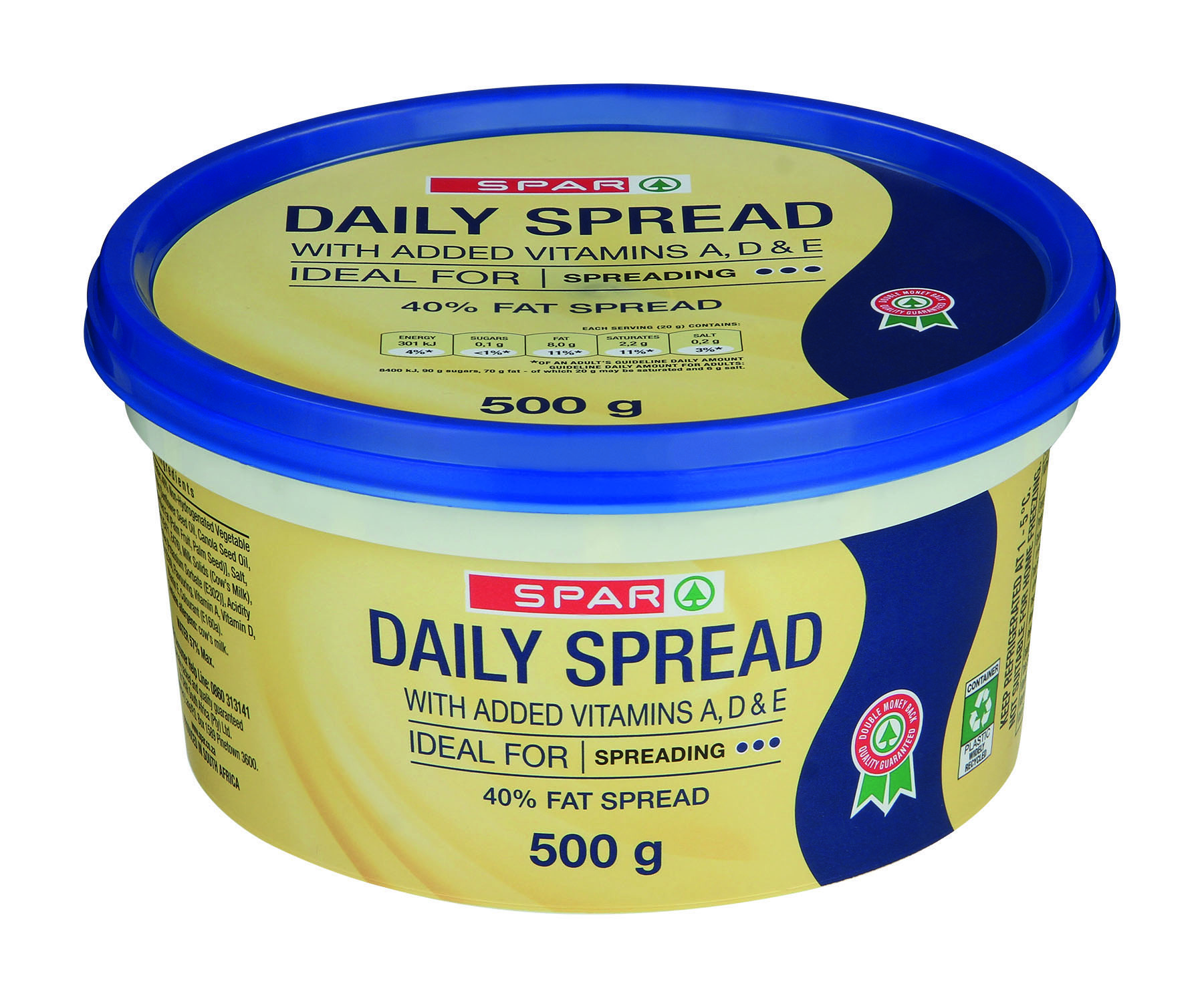 daily spread 40% fat spread tub