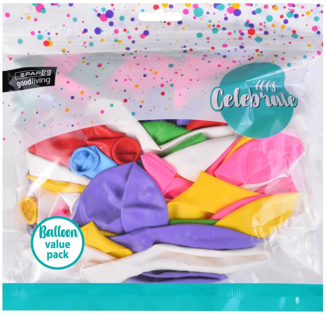 balloon value pack large assorted (50 piece) 