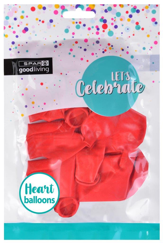 balloons heart shaped solid colours (8 piece) 