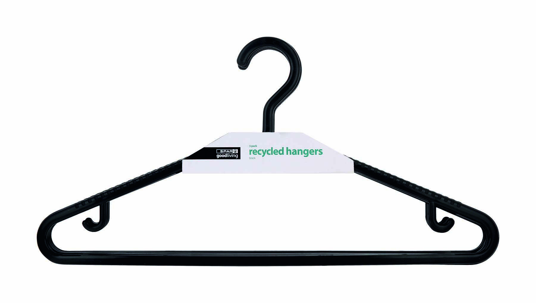 clothes hangers recycled black 5 piece