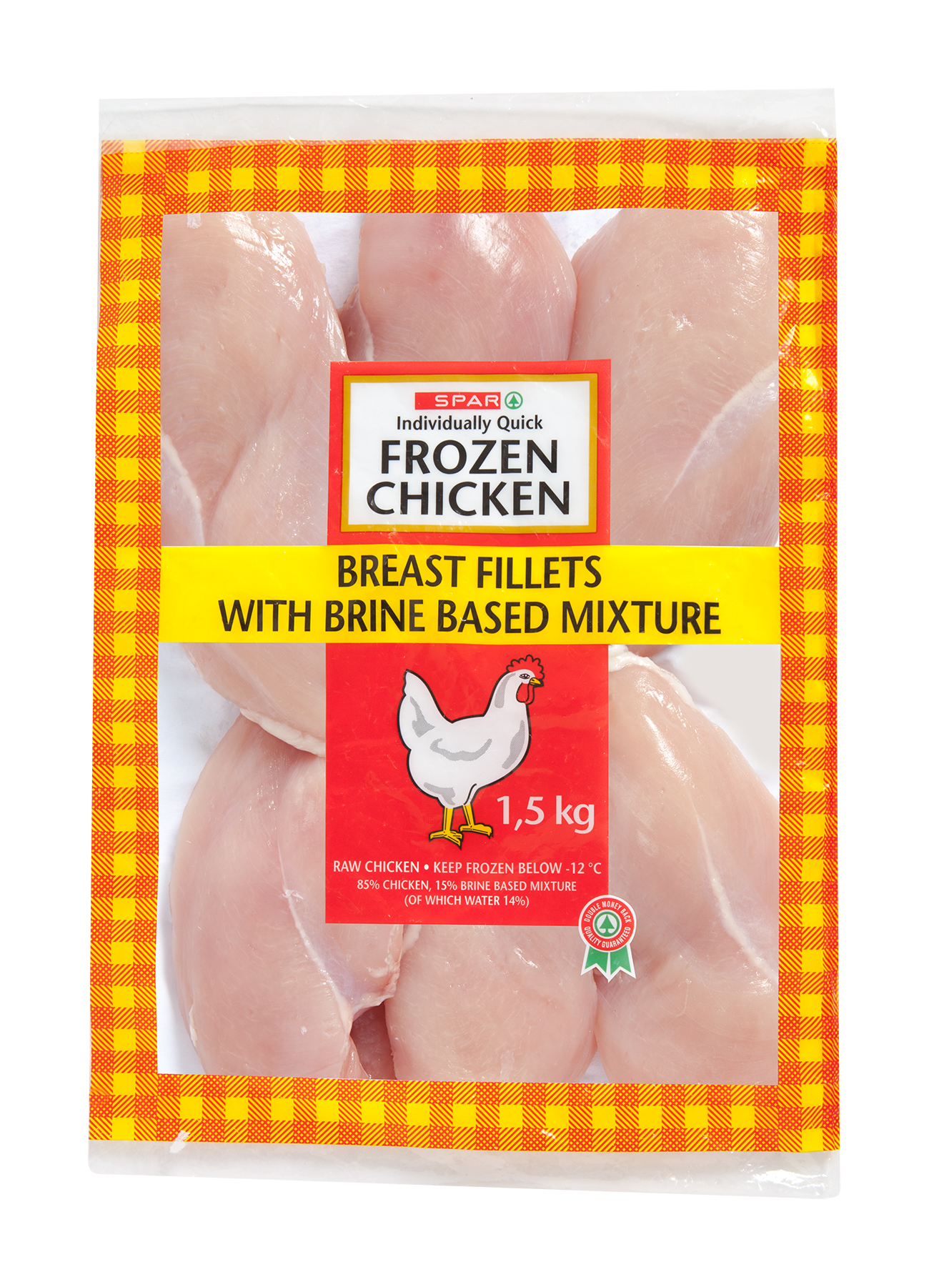 individually quick frozen chicken breast fillets with brine based mixture