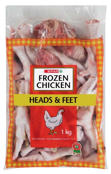 frozen chicken heads and feet