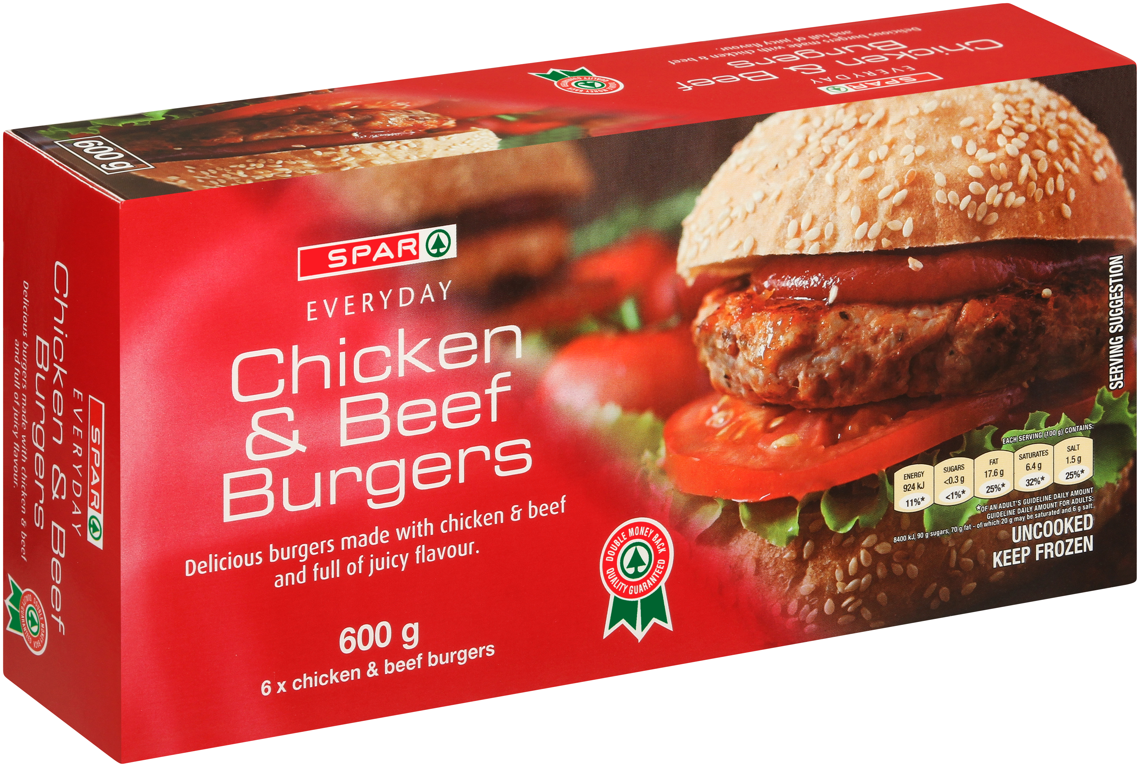 chicken and beef burgers