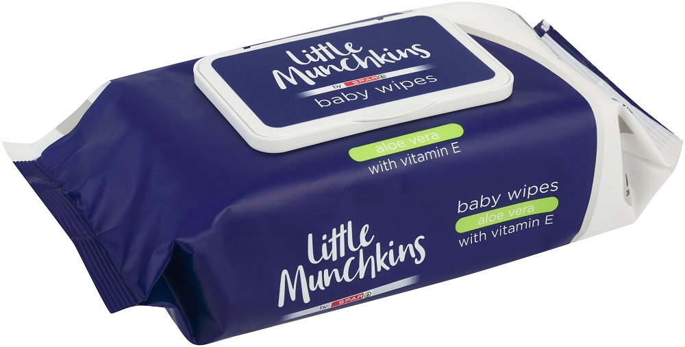 little munchkins by spar baby wipes biodegradable with aloe vera and vit e