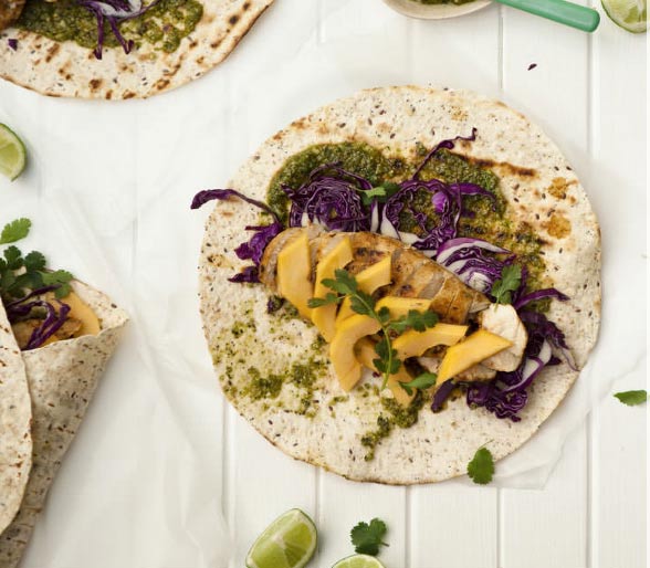 SPAR Cajun Chicken, Pawpaw and Pesto Tortilla wrap Recipe
