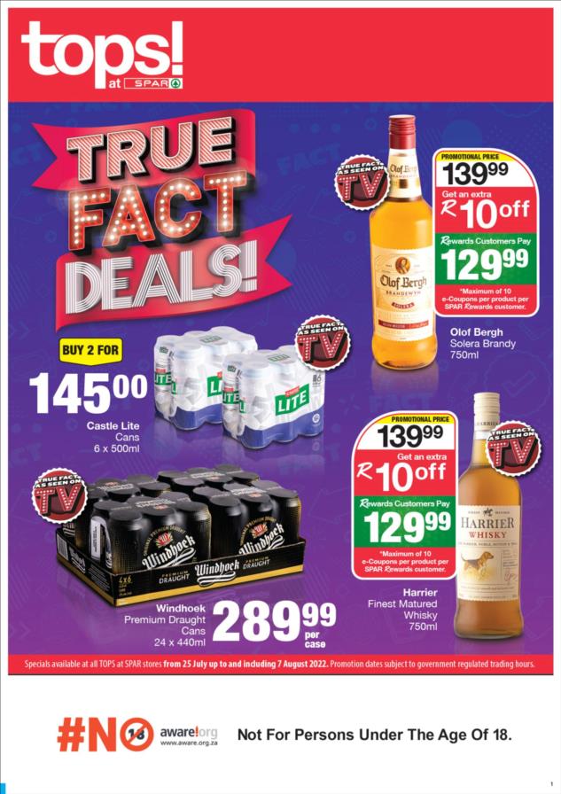 TOPS at SPAR Specials at TOPS at SPAR