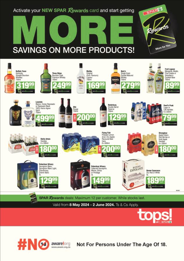 TOPS at SPAR Specials at TOPS at SPAR