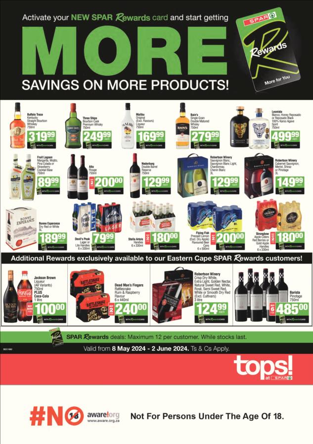 TOPS at SPAR Specials at TOPS at SPAR