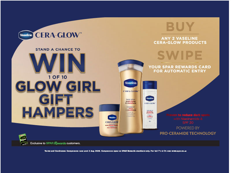 SPAR Rewards Vaseline Cera Glow Competition - One of ten Vaseline Cera Glow hampers. - Vouchers competition - Freehub listing