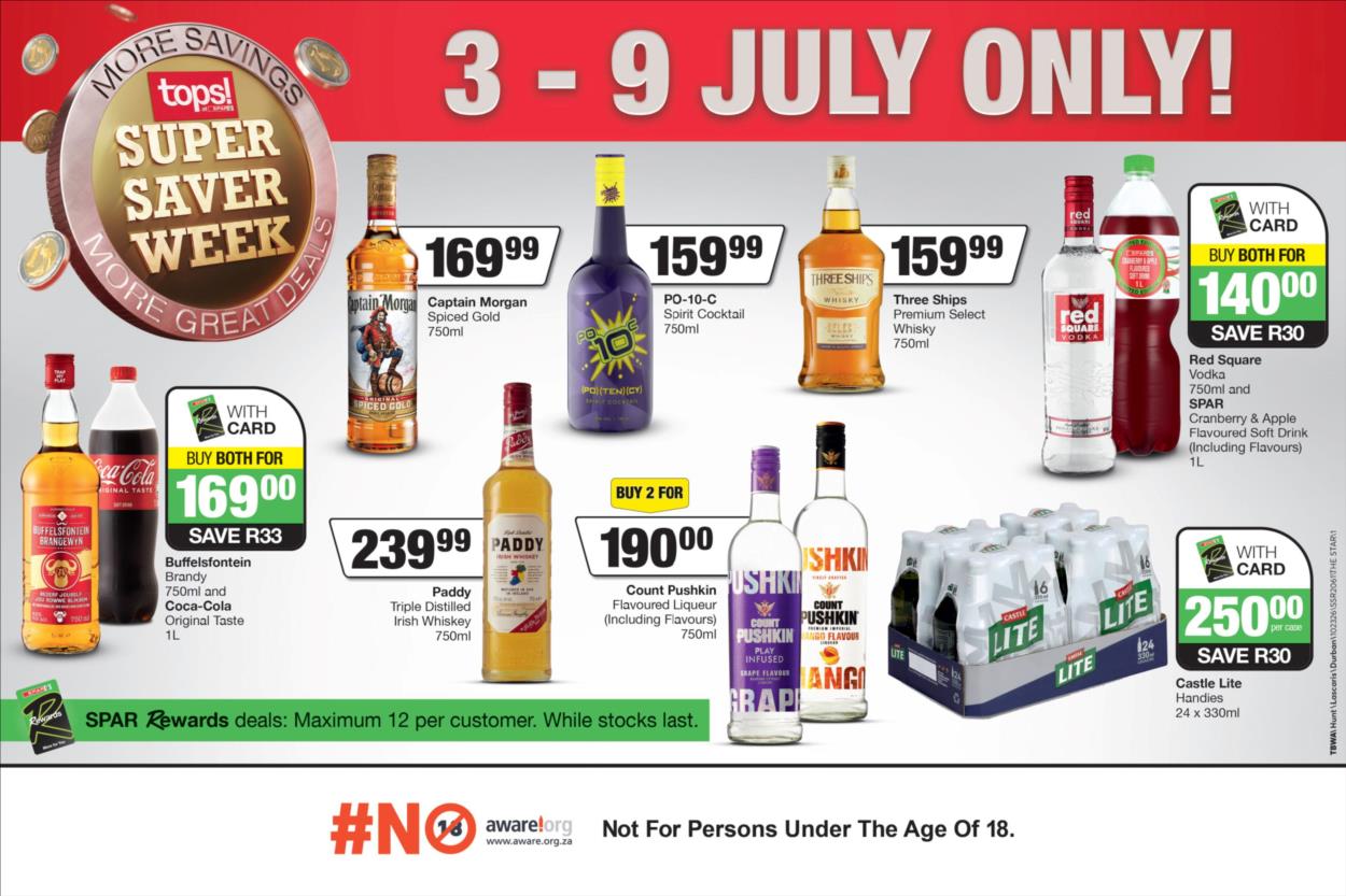 TOPS at SPAR Specials at TOPS at SPAR