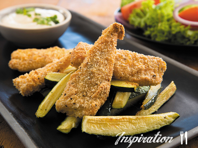 Homemade Fish Fingers and Courgette Chips