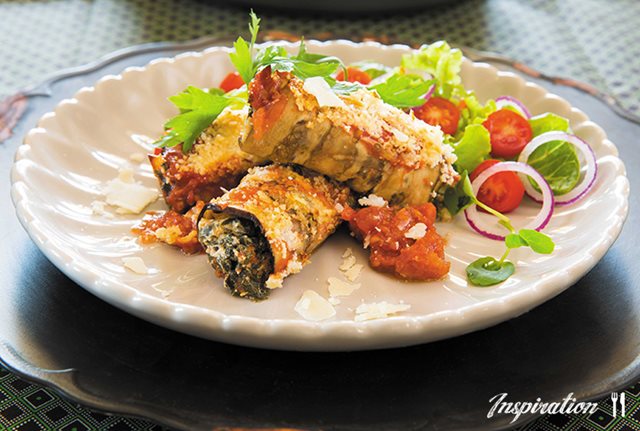 Low Carb Aubergine Cannelloni Bake