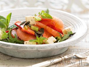 Watermelon, Strawberry and Feta salad
