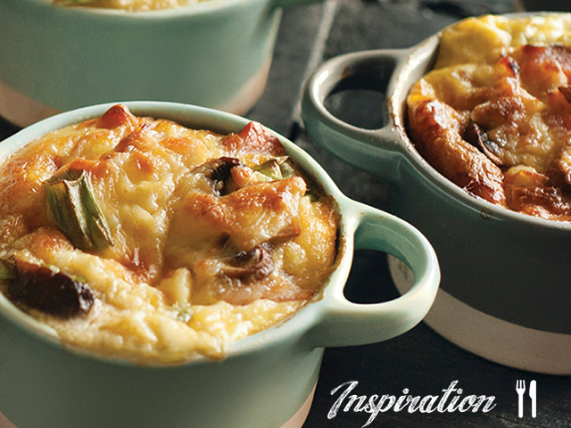 Bacon and Portobello mushroom melt pots