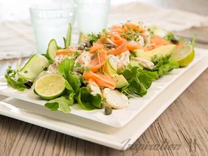 Smoked Salmon, Watercress and Potato Salad Platter