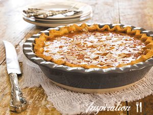 Milk Tart with Caramel Snap Topping